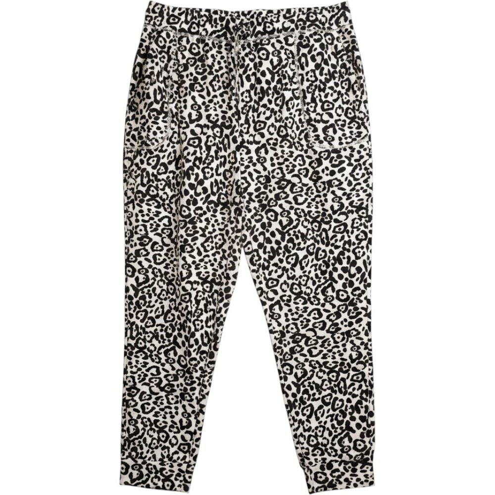 Zim & Zoe Lounge Womens Plus Size 24 Leopard Print Joggers Pockets Drawstring